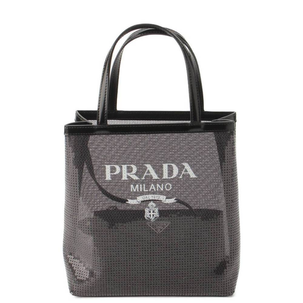 Prada Sequin Mesh Shopping Bag Black